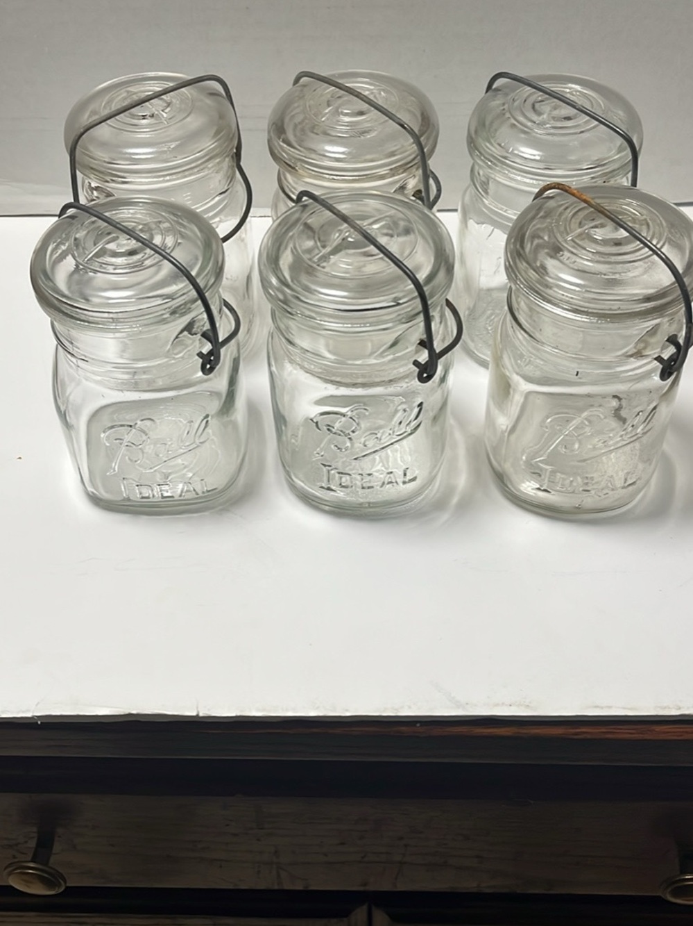 Ball Ideal Clear Glass Hanging Jar Set (6) square bottom